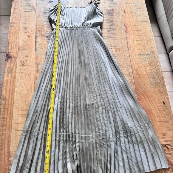 NWOT Allsaints Silvi Metalic Cream Champagne Plated Dress Size XS - Picture 7 of 17